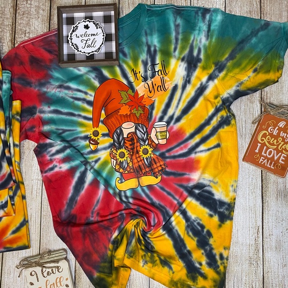 Tie dye fall gnome tee - Picture 1 of 2